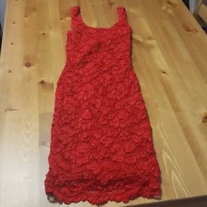 Red lace dress